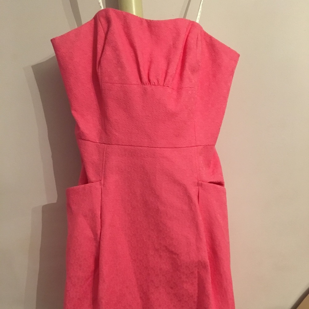Lilly Pulitzer pink strapless dress